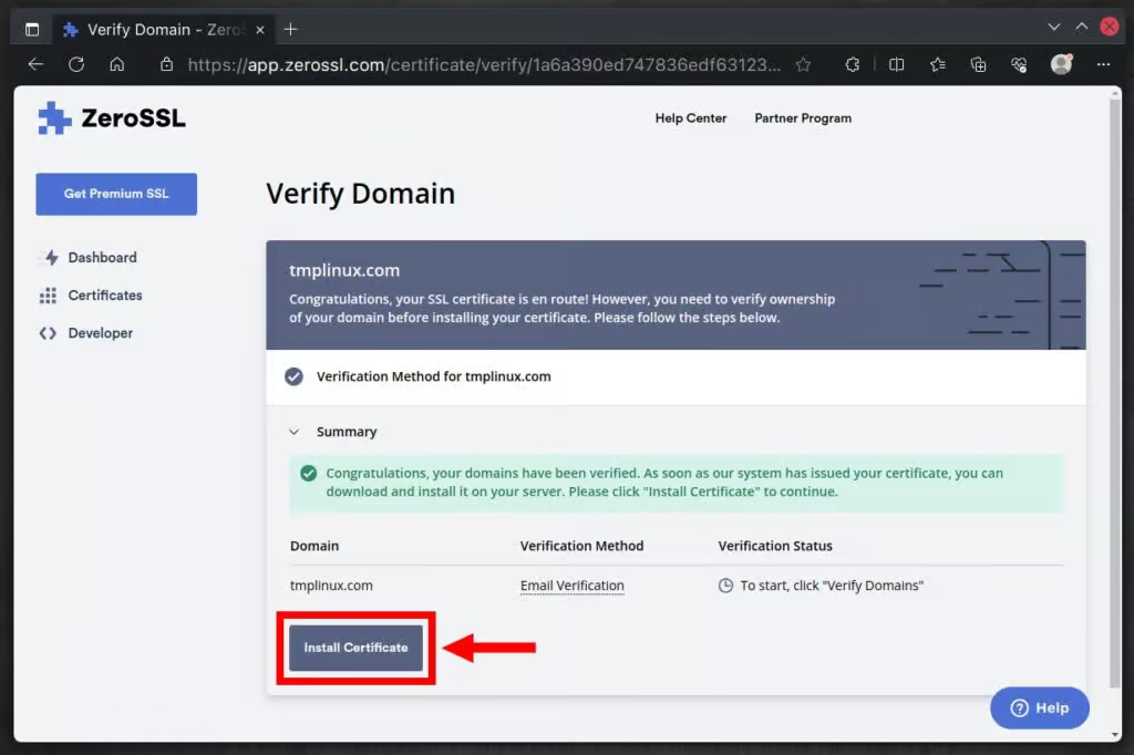 在 Web 服务器上安装 SSL 证书